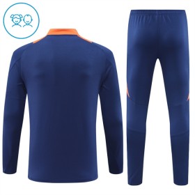 Manchester United Barn Trenings Collegegenser 2024-25 Kvart-Zip Navy